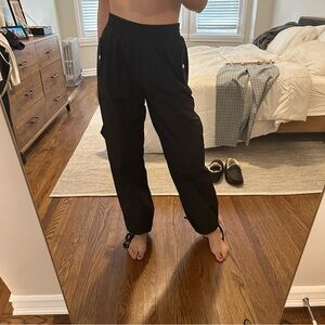 Isalis Black Nylon Drawstring Pants
